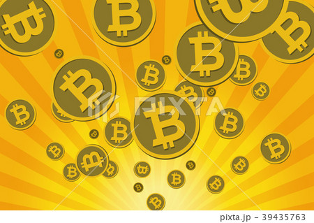 飛び出すビットコイン仮想通貨のイメージイラストのイラスト素材 39435763 Pixta