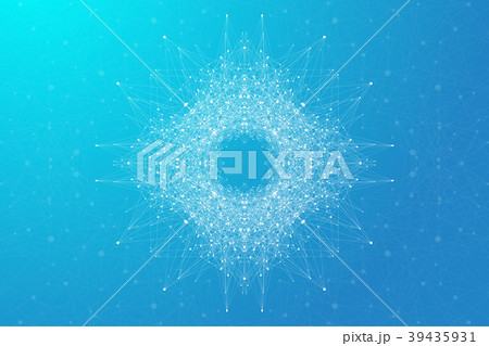 Fractal element with connected lines and dots. Big Fractal element with connected lines and dots. Big 39435931