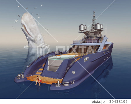 Luxury yacht and sperm whale 39438195
