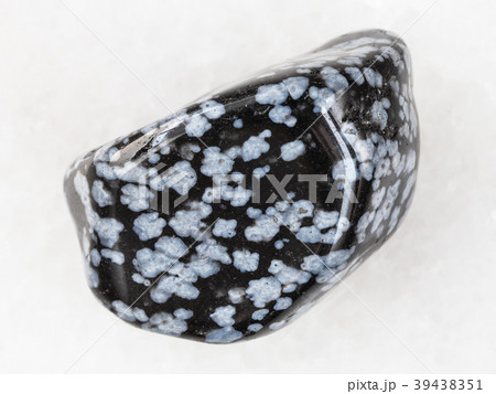 tumbled snowflake obsidian gem stone on white tumbled snowflake obsidian gem stone on white 39438351