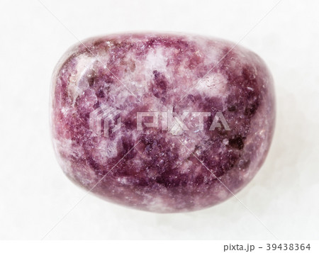 polished Lepidolite gemstone on white 39438364