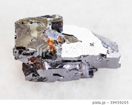 Galena crystal stone on white marble 39439205