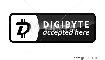 Digibyte accepted here black glossy badge on white 39440330