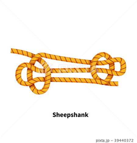 Sheepshank sea knot how-to guide on white Sheepshank sea knot how-to guide on white 39440372