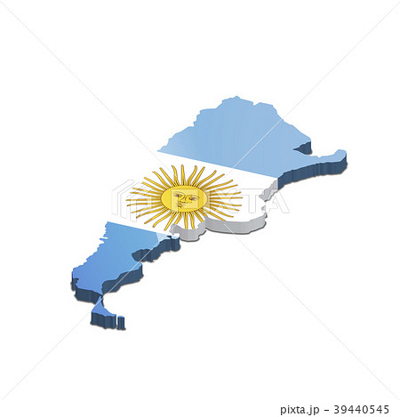 Argentina country 3d silhouette with flag on white Argentina country 3d silhouette with flag on white 39440545