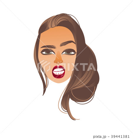 Vector cartoon woman angry aggressive 39441381