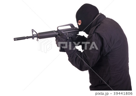 mercenary with CAR15 rifle 39441806
