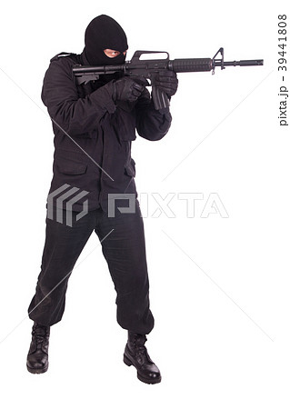 mercenary with CAR15 rifle 39441808