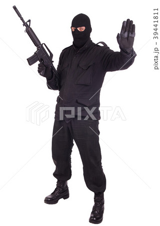 mercenary with CAR15 rifle 39441811