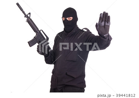 mercenary with CAR15 rifle mercenary with CAR15 rifle 39441812