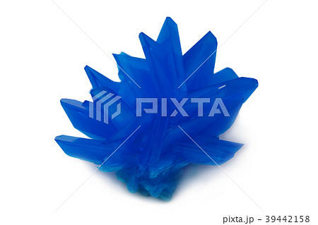 big copper sulphate crystal on white background 39442158