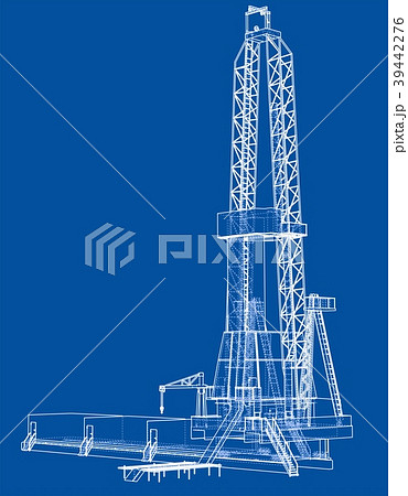 Oil rig. 3d illustration 39442276