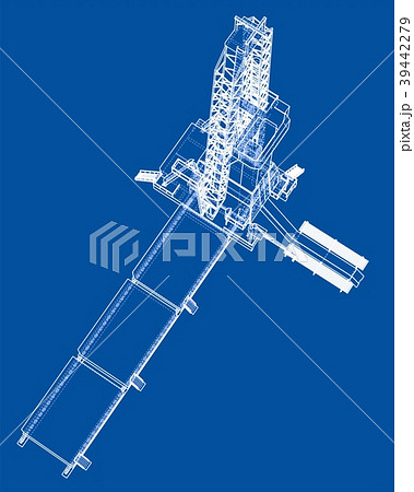 Oil rig. 3d illustration 39442279