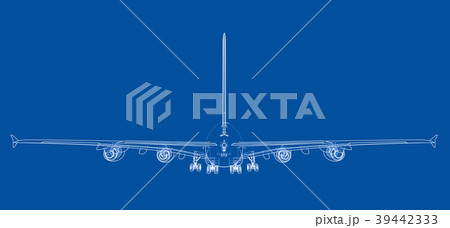 Passenger aircraft blueprint 39442333
