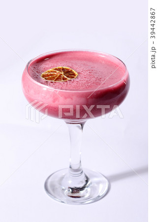 Pink cocktail on white background 39442867