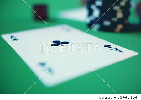 3D illustration casino game. Chips, playing cards 3D illustration casino game. Chips, playing cards 39443164