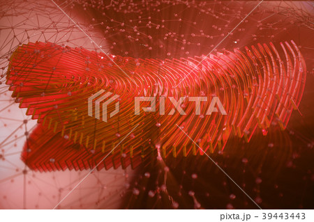 3D illustration Fingerprint scan provides security 3D illustration Fingerprint scan provides security 39443443