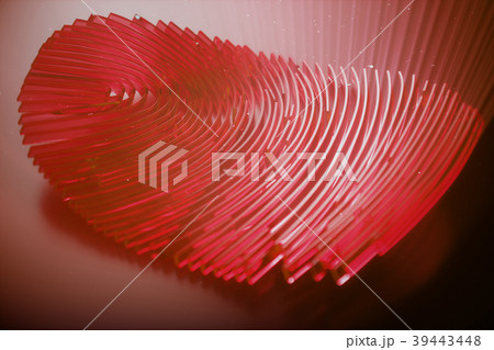 3D illustration Fingerprint scan provides security 39443448