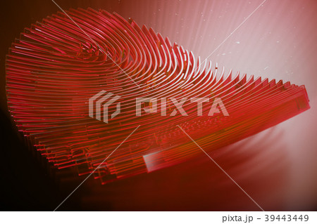 3D illustration Fingerprint scan provides security 3D illustration Fingerprint scan provides security 39443449