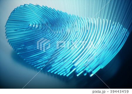 3D illustration Fingerprint scan provides security 39443459
