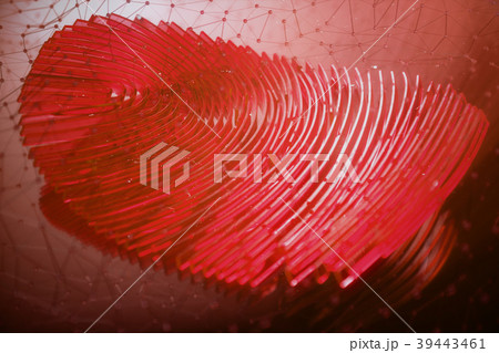 3D illustration Fingerprint scan provides security 39443461