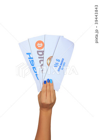 modern digital cryptocurrencies in female hands 39443843