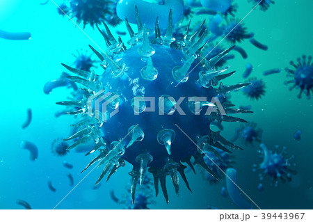 3D illustration pathogenic viruses causing 3D illustration pathogenic viruses causing 39443967