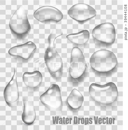 Drops of water on a transparent background 39444108