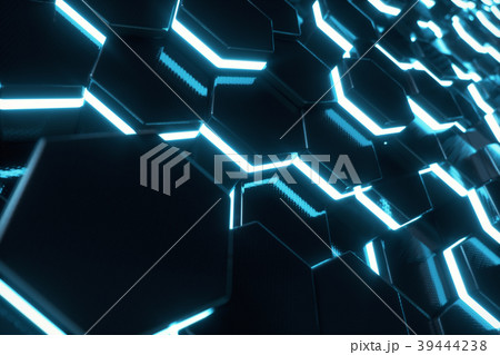 Abstract blue of futuristic surface hexagon 39444238