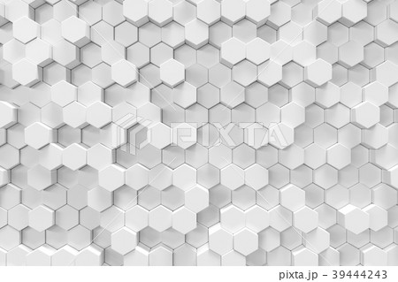 White geometric hexagonal abstract background, 3d White geometric hexagonal abstract background, 3d 39444243
