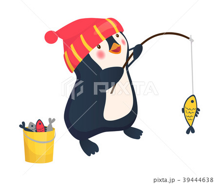 penguin fisherman caught fish 39444638