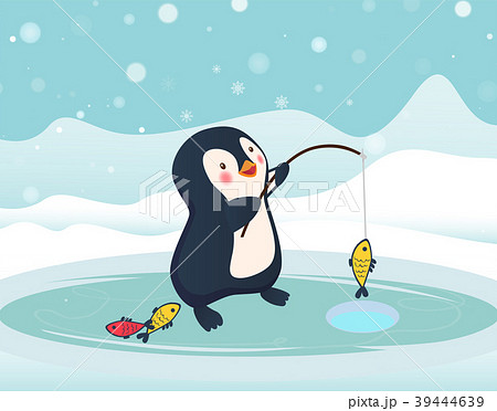 penguin fisherman caught fish penguin fisherman caught fish 39444639