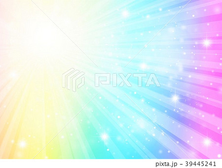 虹色放射状キラキラした背景のイラスト素材