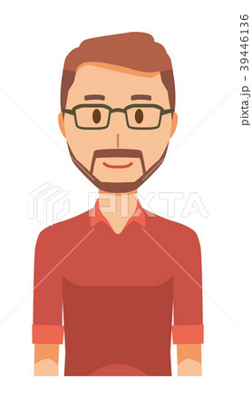 メガネをかけて髭を生やした男性のイラスト素材