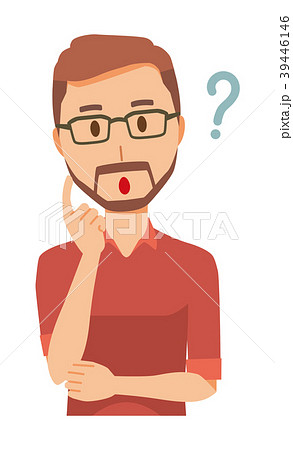 メガネをかけて髭を生やした男性が考えている メガネをかけて髭を生やした男性が考えている 39446146