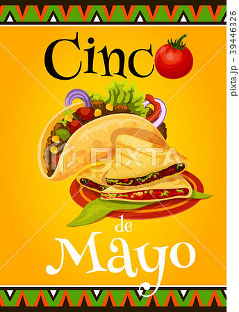 Mexican Cinco de Mayo vector fiesta greeting card 39446326