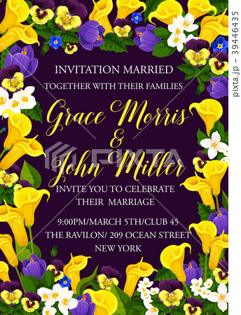 Vectorwedding party invitation card of flowers 39446435
