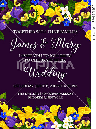 Flowers vector wedding party invitation card Flowers vector wedding party invitation card 39446469