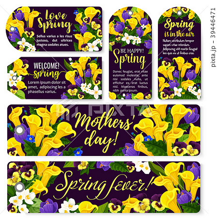Flower tag for Spring holiday or Mother Day design Flower tag for Spring holiday or Mother Day design 39446471