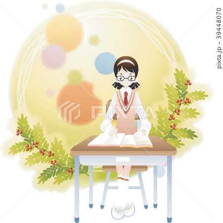 イラスト 学生 デスク 39448070