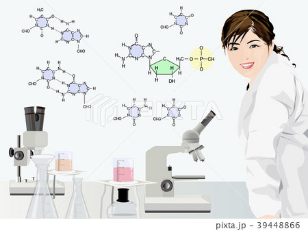 イラスト 背景 顕微鏡のイラスト素材