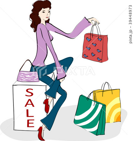 ショッピング 買い物 人のイラスト素材
