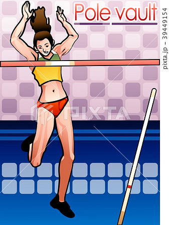 スポーツ 棒高跳び 女性のイラスト素材