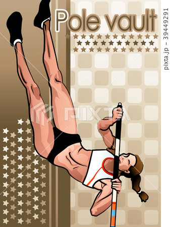 スポーツ 棒高跳び 女性のイラスト素材
