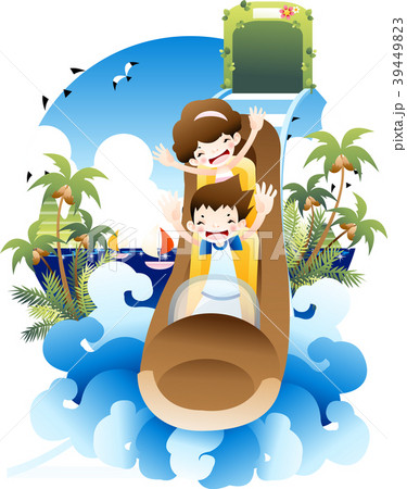 ソース 夏 遊園地のイラスト素材