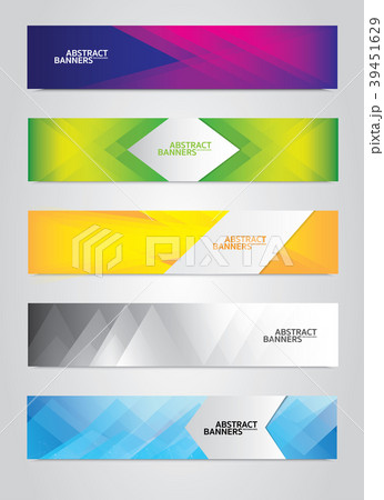 Set of banners with a polygonal geometric 39451629