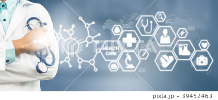 Doctor with Medical Healthcare Icon Interface 39452463