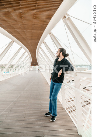 Male tourist admires the view 39455135