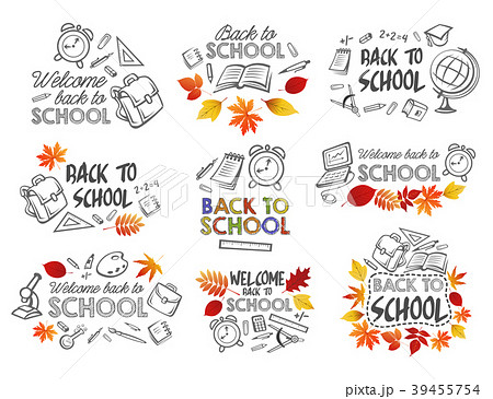 Back to School vector education stationery icons Back to School vector education stationery icons 39455754