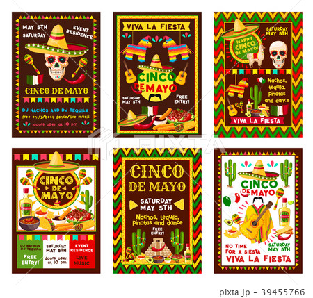 Cinco de Mayo mexican fiesta party banner design 39455766